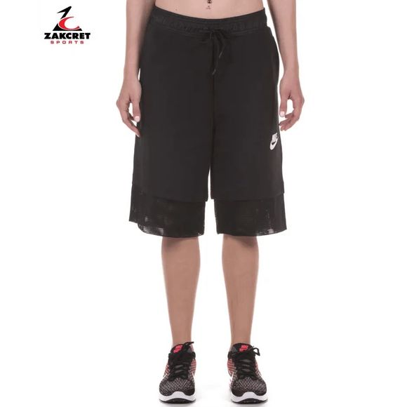 📦 NEW Womens Medium NIKE W NSW AV15 Athletic Shorts Mesh 832600-010 Black